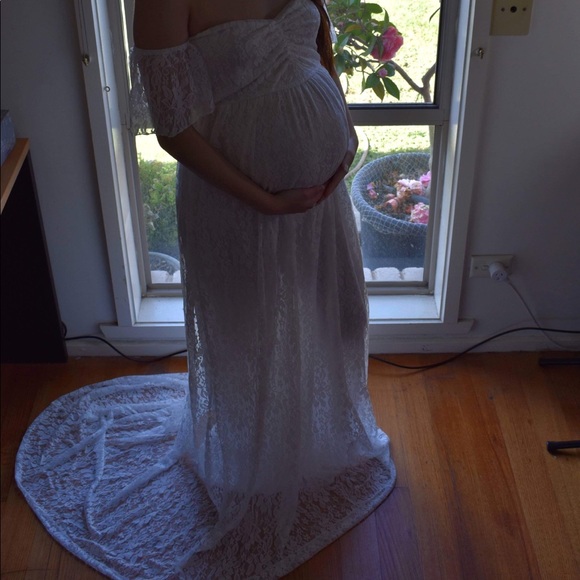 Maternity pregnancy maxi dress photoshoot gown - Picture 2 of 2